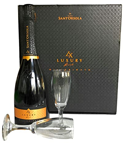 Sant’Orsola Luxury Brut Prosecco millesimato scatola con 2 bicchieri box idea regalo