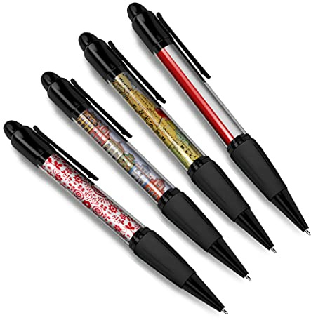 DV DESIGN Set of 4 Poland Black Ballpoint Pens - Polish Warsaw Flag City Map Country Holiday Travel Friends Boys Girls Men Women Theme Pen #79523