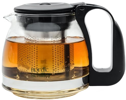 Teiera in Vetro Resistente al Calore Con Coperchio, 700 ml, Con Filtro in Acciaio Inox