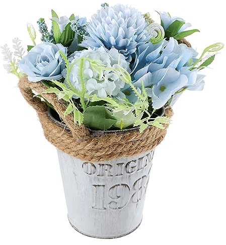 TOPBATHY Künstliche Hortensien Bonsai-Topf- Realistischer Hortensien-blumenstrauß Für Das Home Office