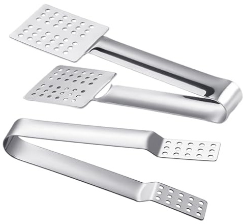 DUINIU 2 Pieces Tea Clips, Stainless Steel Clips, Tea Bag Squeezer, Tea Drinking Tools, Tea Bag Clips, Ice Clips, Food Clips, Multifunctional Kitchen Tools