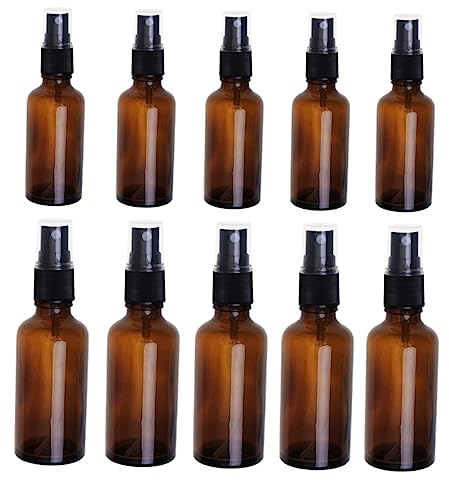 DOITOOL 10 Stück Wiederbefüllbare Sprühflasche Glas 50ml und 100ml mit Feinem Nebel für Reisen und Outdoor Anwendungen