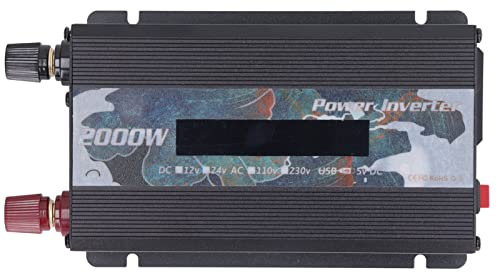Onduleur de Puissance, Port USB 2.0, Contre Les Surtensions, Onduleur de Puissance de Voiture, énergie Solaire 2000 W DC à AC, Dissipation Thermique Rapide pour Caméras (DC24V)