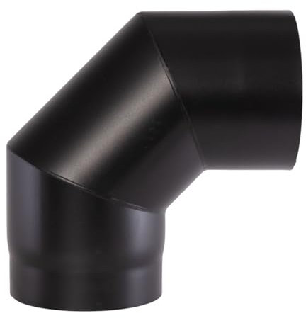 Fumio Tuyau de poêle, coude, rosace murale, manchon mural, 2 mm, diamètre : 130 mm (coude 90 °)