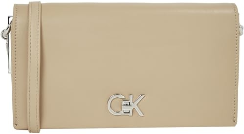 Calvin Klein Damen Umhängetasche Mini Chain Bag mit Tragekette, Grau (Crockery), Einheitsgröße