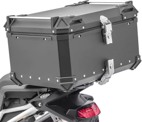 Zunate 32L Motorcycle Top Case with Safety Lock, Quick Release Motorcycle Trunk, Water Aluminum Alloy Motorcycle Top Box, Universal Fit Motorcycle Tail Bag (Black)