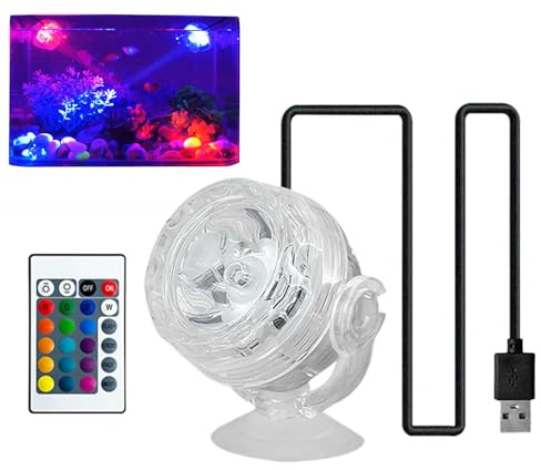 Luz de pescado LED sumergible: luz de acuario con cuentas ultra brillantes | Decoración submarina de cambio de color | Iluminación del acuario de baja energía | Fácil de instalar para Rockery y Aquasc