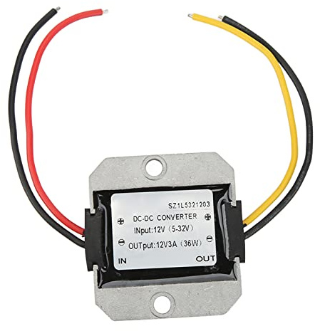 Modulo convertitore CC, stabilizzatore di tensione regolabile, IP67 impermeabile, 12 V a 12 V 3 A, per apparecchiature elettriche di veicoli, barra luminosa a LED
