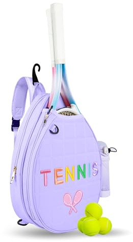 NZNDB Tennisväskor för kvinnor, flickor, tennissling crossbody-ryggsäck, vattentålig tennisväska för pickleball, tennis, racketball (lila)