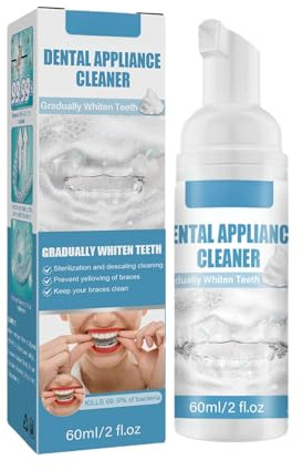 Mikabila Espuma Limpiadora Alineador 60ml,Limpiador Férula Dental | Para Invisalign & Aparatos Transparentes,Portátil y Práctico,Elimina Olores & Manchas,Higiene Diaria,Sin Residuos