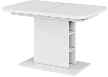 Vicco Esstisch Fenaro, Weiß, 120-160 x 80 cm | mit offenen Fächern, ausziehbar für variable Tischgrößenanpassung