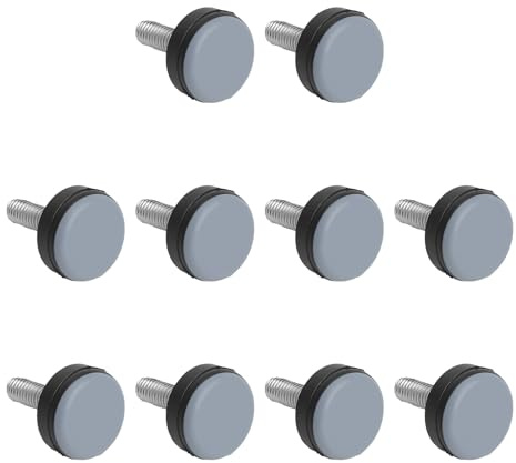 VOSSOT Möbelgleiter Set 10x Verstellbare PTFE Teflongleiter zum Schrauben und 10x Selbstklebende Pads Möbelfüße verstellbar mit M6 Gewinde Stuhlgleiter, Möbelgleiter, Filzgleiter Schrauben