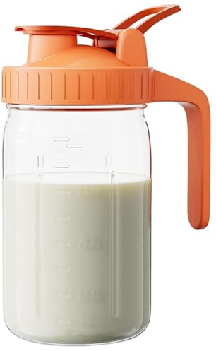 Breastmilk Storage Bottles, Breast Milk Storage Bottles 32oz, Leakproof Breast Milk Pitcher with Handle & Scale, Safe Glass Breastmilk for Fridge, Pitcher