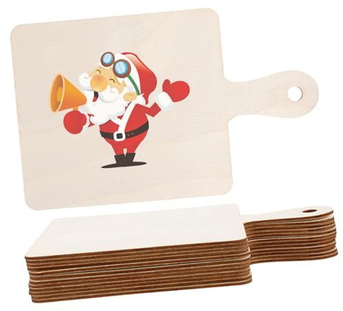 Gogogmee 12 pezzi Taglieri in Legno Grezzo Quadrati con Manico Tavole da Taglio Fai da Te per Cucina e Decorazione Liscio e Angoli Arrotondati per Sicurezza per Pane Dolci e Affettati