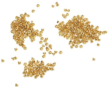 Akozon Rivetti Decorativi 500 Pezzi Rivetti Cavi Foro Passante Cavi Decorativi in ​​ottone Fibbie Ad Occhiello in Rame Lavorazione della Pelle - Arti, Artigianato e Cucito (4,8x2,3x3,5 mm)