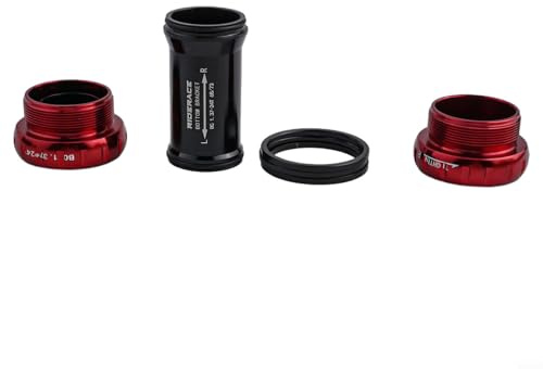 Besttoolifes Bola de cerámica Bb52 - Rodamiento de soporte de biela de aleación de aluminio de 6873 mm, componente compatible con eje de 24 mm con parte inferior duradera (rojo)