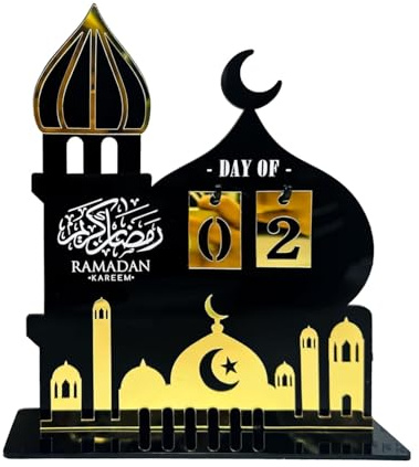 Gleemix Ramadan Kalender, DIY Ramadan Mubarak Adventskalender, Eid Mubarak Dekoration 30 Tage Countdown, Eid Mubarak Deko Kalender für Haus, Büro und Tisch