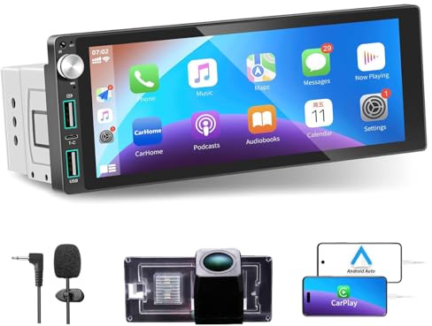 Radio de coche con CarPlay Android para coche, pantalla táctil IPS de 6,9 pulgadas, GPS/WiFi/Mirror Link/Bluetooth/FM/RDS/USB/SWC+cámara trasera para Mini Cooper S R50 R52 R53 CD53 Cabrio GP/Seven