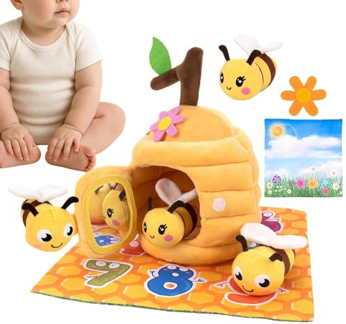 Jouet Abeille,Peluche Adorable | Ruche Douce pour avec Abeilles Sensorielles - pour Bébé 0 à 12 Mois Stimulation Développement Garçon Fille Cadeau Noël Anniversaire
