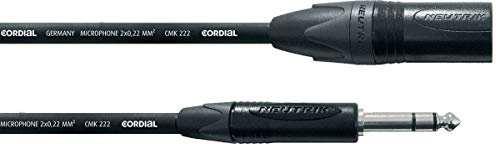 CORDIAL - CPM 10 MV Cavo Bilanciato, Jack TRS/XLR Maschio NEUTRIK, 10 m