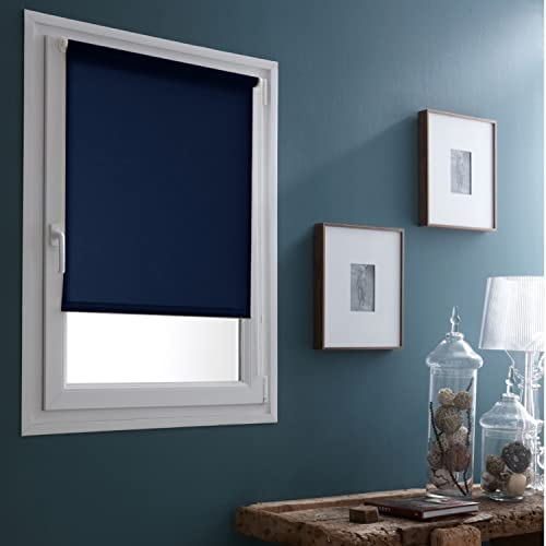 MADECOSTORE Rollo, Polyester, Dunkelblau, L 45 x H 170 cm (Stoff = L 42 cm)