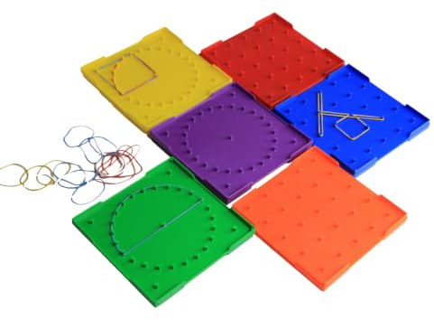 WISSNER® RE-Plastic Geometriebretter Doppelseitig Klein (15cm) – 6 Farben