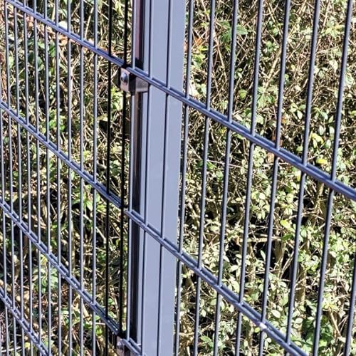 Doppelstab-Mattenzaun Doppelstab Mattenzaun Komplett-Set / Anthrazit / 183cm Hoch / 20m Lang