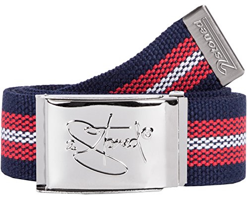 2Stoned Gürtel Hosengürtel Unisex 4 cm breit, Gürtelschnalle Chrom mit Flaschenöffner, Stoffgürtel für Damen und Herren