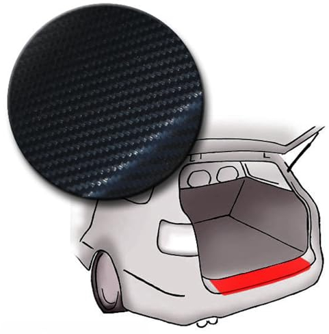 LACKSCHUTZSHOP Passend für VW T5 Multivan (ab BJ 07/2010) - Carbon SCHWARZ 140µm - Passform Lackschutzfolie Ladekantenschutz für Ladekante in Fieberglas / 3D Carbon Optik schwarz 140µm