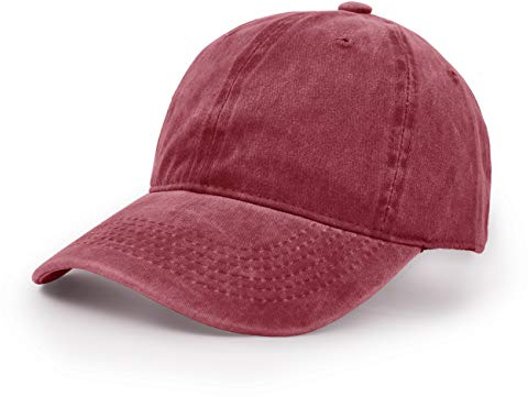 Baseballmütze, Waschbarer Stoff Baumwolle Verstellbarer Outdoor Sonnenhut Lässiger Unisex-Hip-Hop-Hut Hysteresenkappe Wein Rot