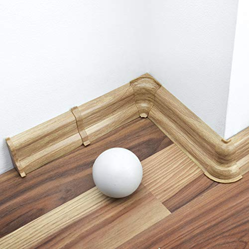 DQ-PP 100m Sockelleisten 52mm PVC Eiche antik Laminatleisten Fussleisten aus Kunststoff Dekore
