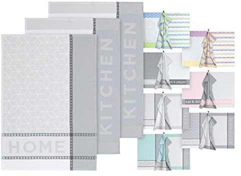 Dyckhoff 3er Set Küchentücher - Geschirrtücher in Markenqualität 1449.2047, Home & Kitchen Taupe