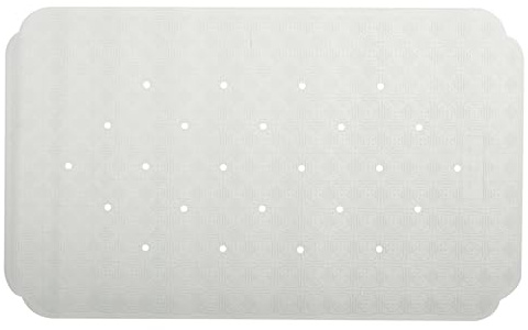 Spirella Ruby - Alfombrilla de Ducha (antibacteriana, Antideslizante, con ventosas, 70 x 40 cm, Caucho Natural), Color Blanco