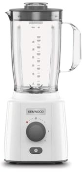 Kenwood BLP41.A0WH Frullatore, Caraffa da 2 L dotata di pratica maniglia, lame in Acciaio, 3 velocità + Pulse, Coperchio con tappo, Piedini antiscivolo, 650 watt, Plastica, Bianco e Grigio
