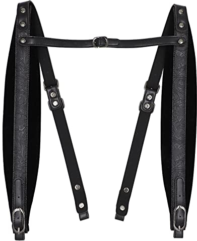 Rayzm Akkordeon Gurte, Verstellbare Schultergurte für Akkordeons, Verdicktes Kunstleder, 8cm breit * 1cm dicke, weiche Polsterung für komfortables Spielen