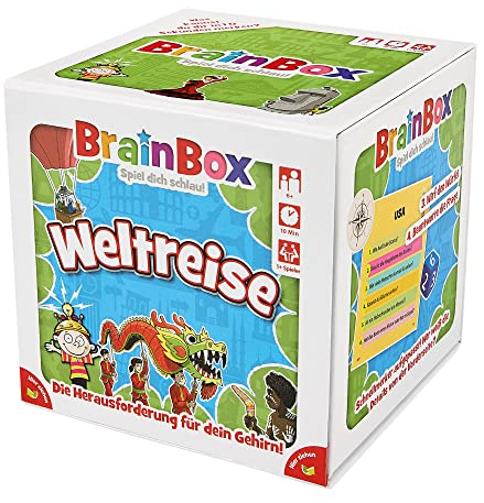 Brain Box 2094937 världsresa, pedagogiskt spel, frågespel för barn från 6 år