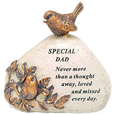 Placa decorativa conmemorativa para tumba de Robin Bird, grabada con un versículo especial simpático | Una piedra de decoración de tumba de recuerdo personalizada para tus seres especiales (papá)