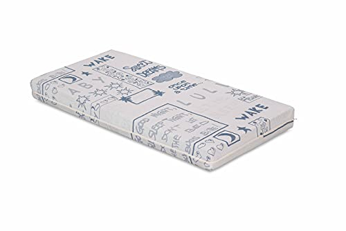 Evergreenweb Matratze für Babybett, Kinderbett, Höhe 10 cm, mit abnehmbarem und waschbarem Bezug, maschinenwaschbar, mit Kissen gegen Erstickungsgefahr. (blau, 70 x 160 cm)