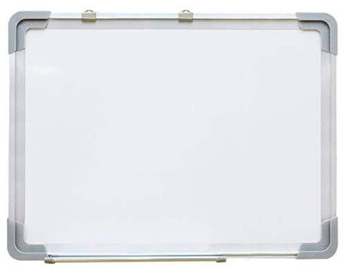 Tradineur - Pizarra Magnética de Doble Cara - Magnetica Blanca y Pizarra - Marco de Aluminio - Facil de borrar y colocar - Ideal para colegios, oficinas - 50 x 70 cm