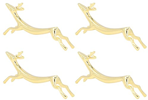 Goldene Essstäbchenhalter, 4 Stk. Zinklegierung, Essstäbchenablage, Messerablage, Orks, Geschirrablage für Home Restaurant Party(Reh)