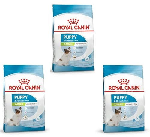 X-Small Puppy | Pienso para Cachorros de Razas Muy pequeñas | 3 x 500 g | Royal Canin | Alimento completo | Con DHA, prebióticos y vit E+C | Paquete de 3