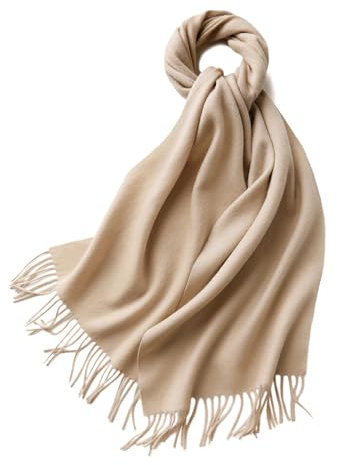 yuwqqoajv Business Winterschal für Damen, fein gestrickt, warm, gemütlich, weich, atmungsaktiv, Winter Feinstrick Schal, Tuch, Damen Winterschal, Beige