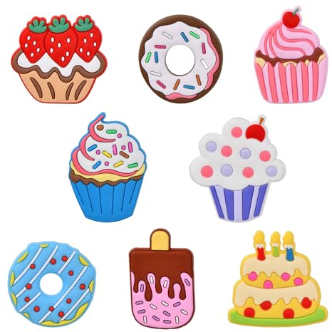 HoaaiGo Imanes de nevera de 8 unidades, imanes 3D de silicona, imanes de dibujos animados, imanes de nevera para niños, imanes de colores para nevera, pizarra, hogar, aula, diversión y aprendizaje