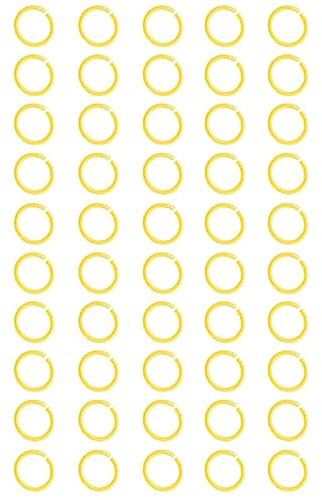50 Stück Kunststoff-Ringe für lose Blätter, 28 mm, rund, abnehmbare Buchringe, Bindering für Karteikarten, Notizbuch, Schlüsselanhänger, DIY (gelb)