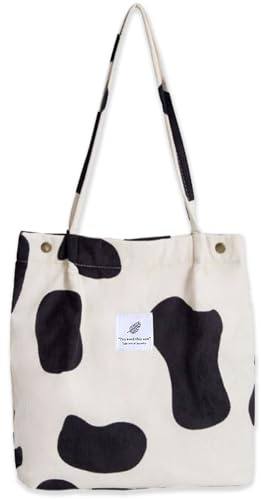 Bikasun Groß Umhängetasche Damen Cord Schultertasche Strandtasche Cord Tasche Crossbody Tasche Shopper Tote Bag Einkaufstasche Handtasche Shopper für Arbeit Einkaufen Schule