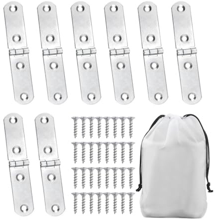 DHSBGWSX 8 Scharnierclips Für Schranktüren, 32 Eisenschrauben, 1 Aufbewahrungstausche, Scharniere, Klappscharniere, Minischarniere, Für Holzkisten, Für Klapptische
