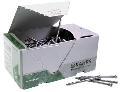 KAHRS Terrassenschrauben Professional, 5,0x60 mm, V2A, Zylinderkopf, inkl. Bit, 200 Stk./Paket