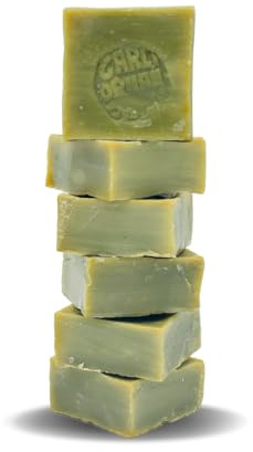 Pure Olive Oil Soap 6 Pcs 100% Natural Turkish Bar, Handmade, Cruelty-Free, Vegan, Moisturizing, Gentle on Skin and Hair, Suitable for Sensitive Skin, Eco-Friendly