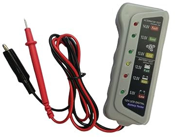 SOLUSTRE Digitaler Batterietester Mit Langlebiges Prüfgerät Für Autobatterie Ladezustand Und Ladungssystem Schutz Vor Verpolung Und Überspannung Einfach Bedienbar