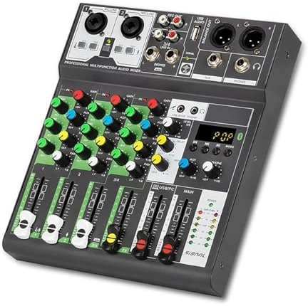 Professional Mixer Mixer Audio Professionale Console Di Missaggio Audio Mixer Compatibile Con Buona Sensibilità Registrazione USB Mini Scheda Mixer Audio DJ for Recording DJ Stage Karaoke Music Applic